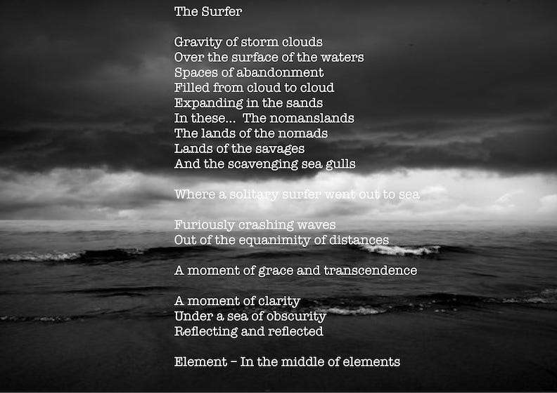 Visual Poem The Surfer