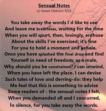 Visual Poem Sensual Notes