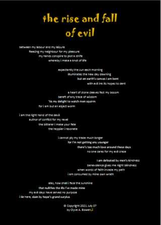 Image for the poem the rise and fall of evil