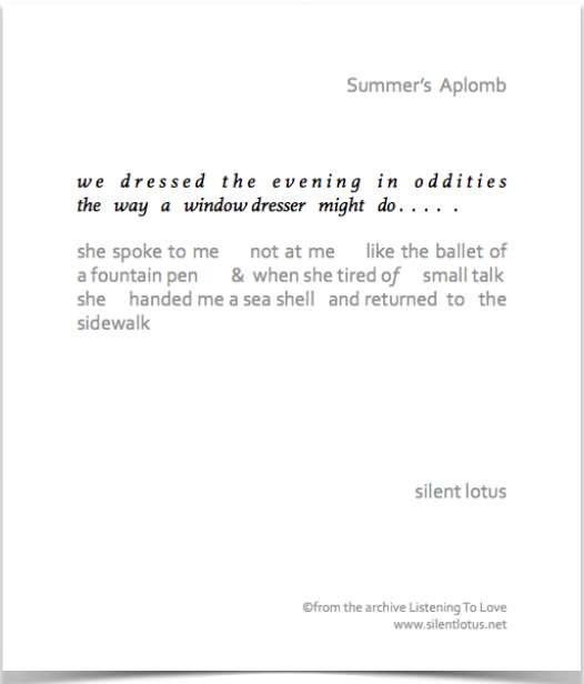 Visual Poem Summers Aplomb