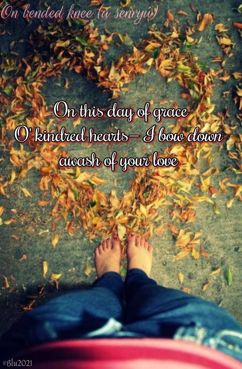 Visual Poem On bended knee (a senry of thankfulness) 