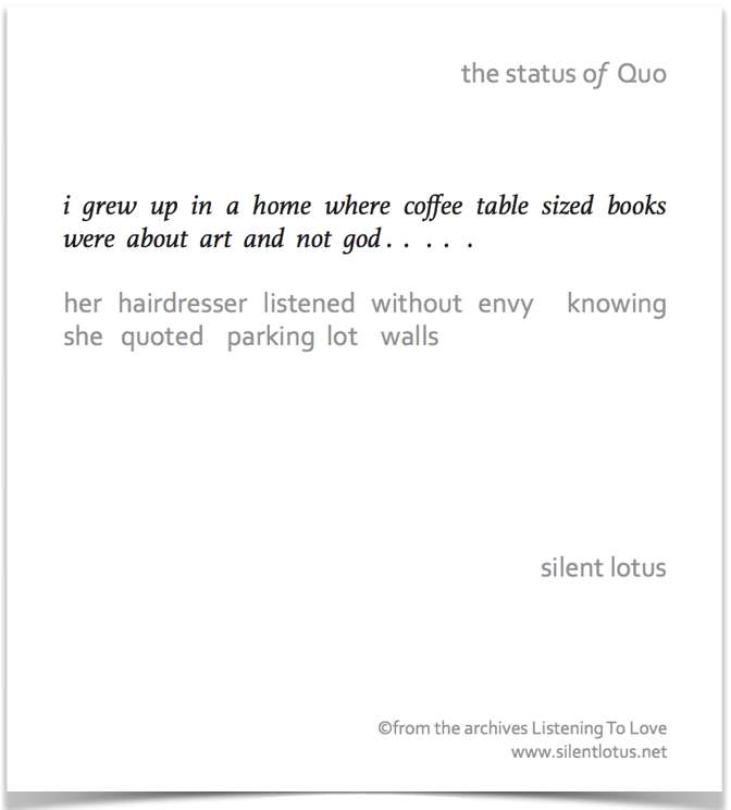 Visual Poem the status of Quo