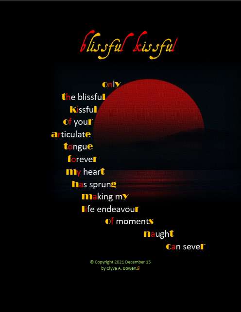 Visual Poem blissful kissful (Visual Version)