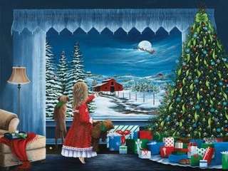 Image for the poem I See Santa Claus Flying His Sleigh