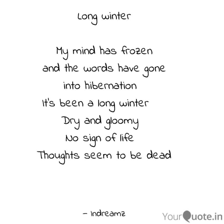 Visual Poem Long winter 