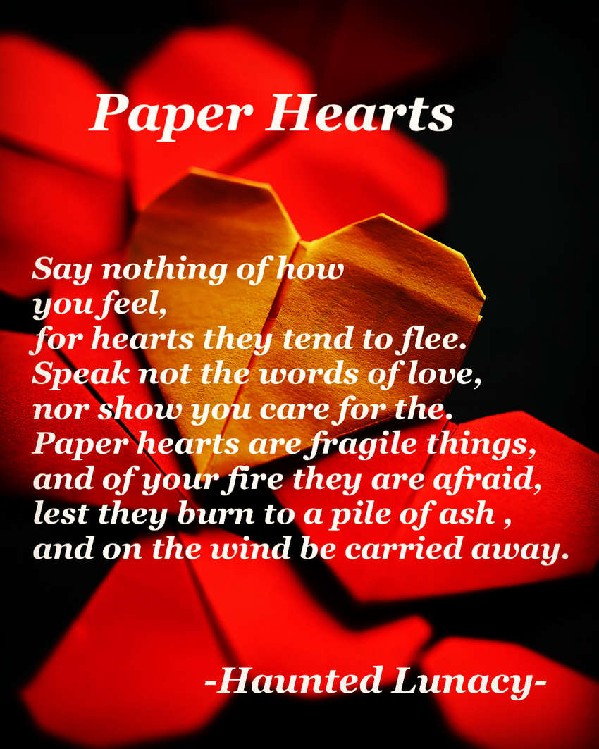 Visual Poem Paper Hearts