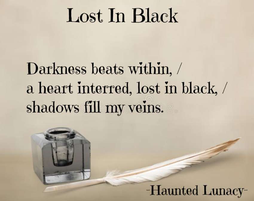 Visual Poem Lost In Black