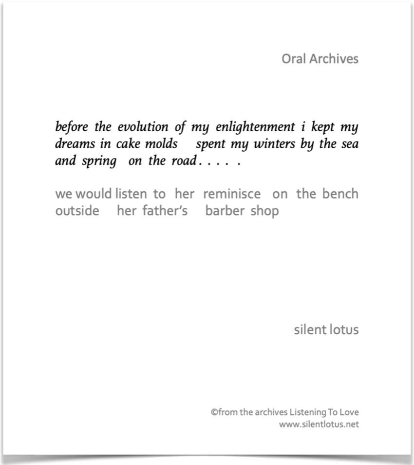 Visual Poem Oral Archives