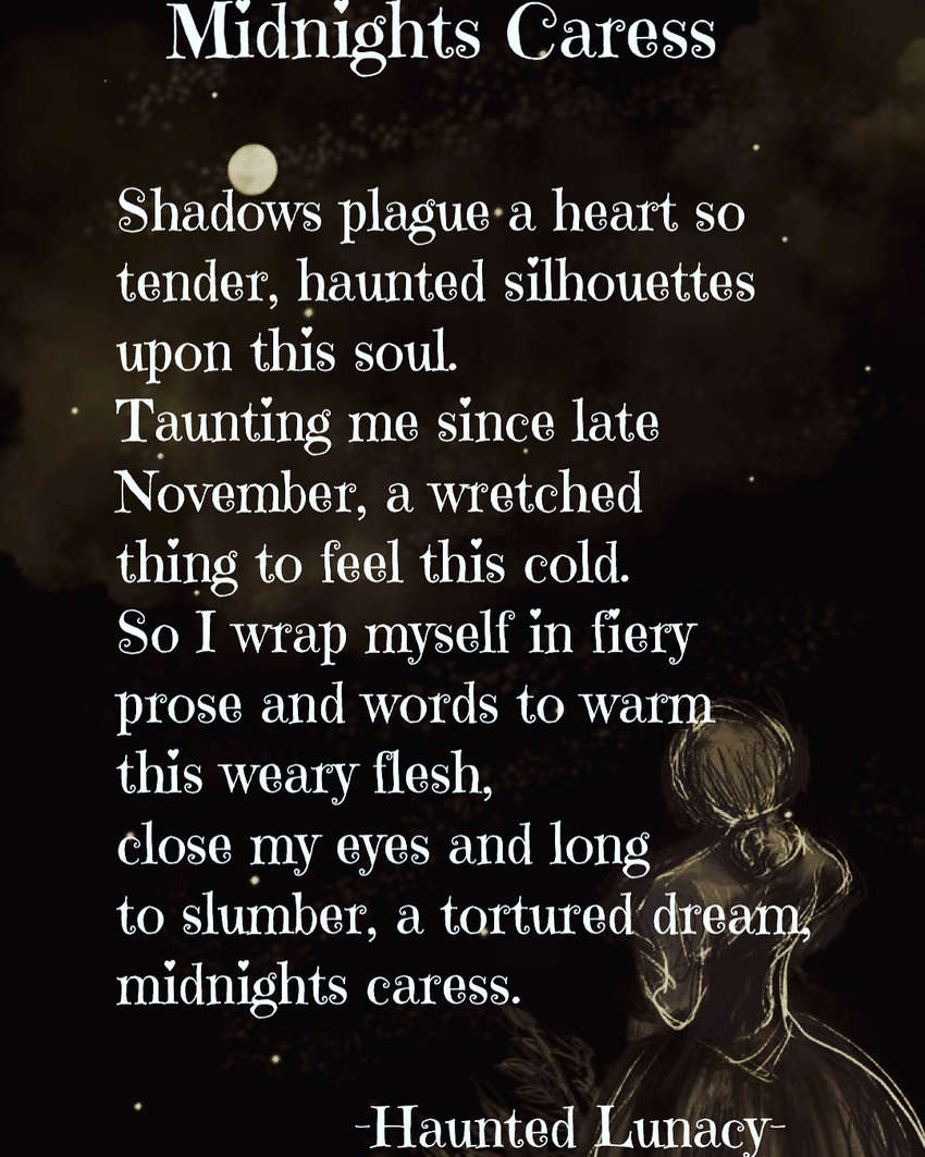Visual Poem Midnights Caress