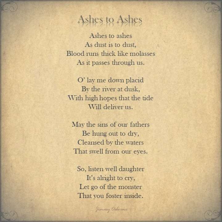 Observational Poems : Ashes to Ashes : DU Poetry