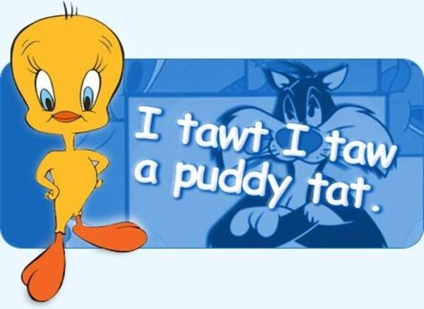 Image for the poem I tawt I taw a puddy tat