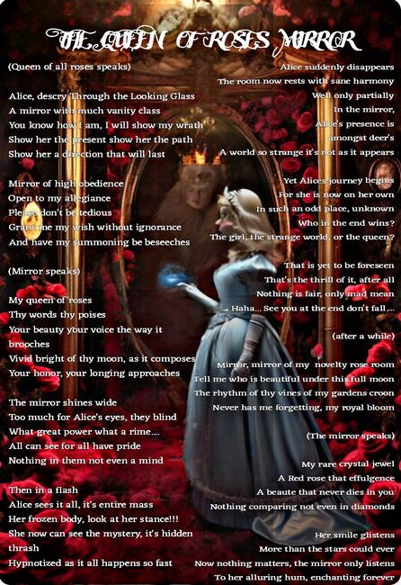 Visual Poem THE QUEEN OF ROSES MIRROR