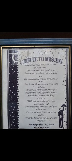 Image for the poem A Tribute To Mrs. ZINN