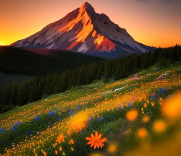 Image for the poem Mountain Sunrise