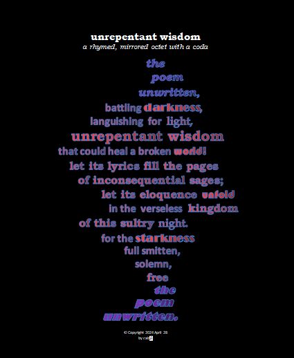 Image for the poem unrepentant wisdom