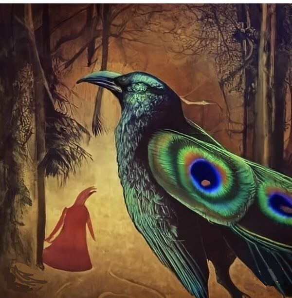 Image for the poem The raven and the peacock