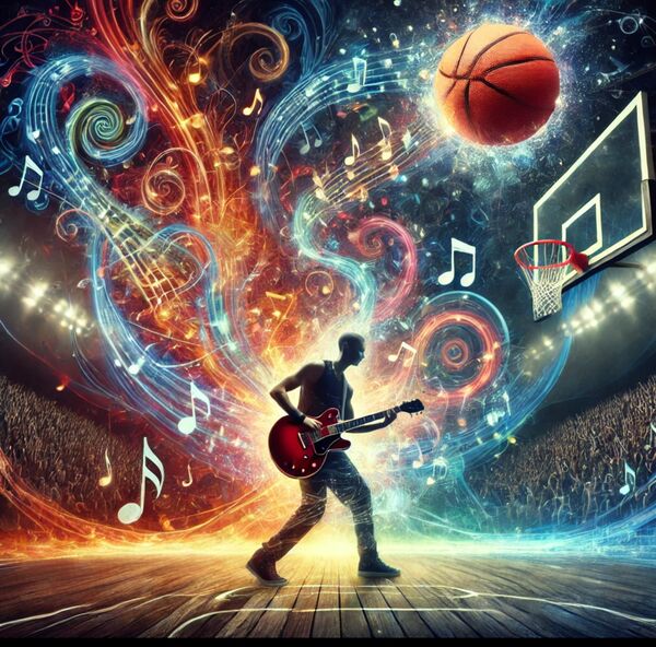 Image for the poem Deep in Here (music n bball)