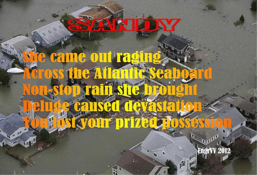 Visual Poem SANDY (acrostic-tanka)