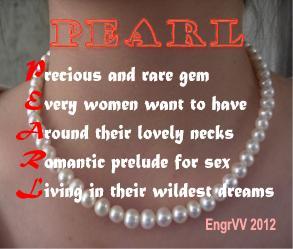 Visual Poem PEARL (acrostic-tanka)