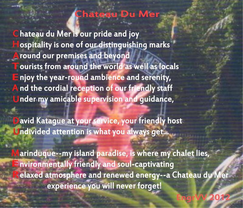 Visual Poem Chateau Du Mer (Acrostic Poetry)