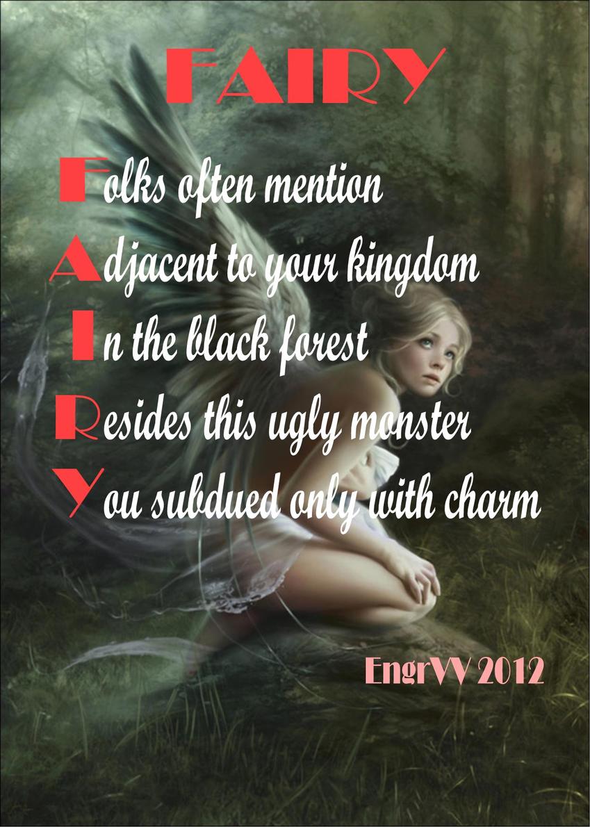 Visual Poem FAIRY (acrostic-tanka)