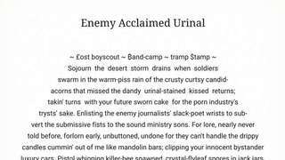 Enemy Acclaimed Urinal